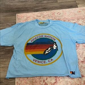 Aviator Nation Blue signature boyfriend tee